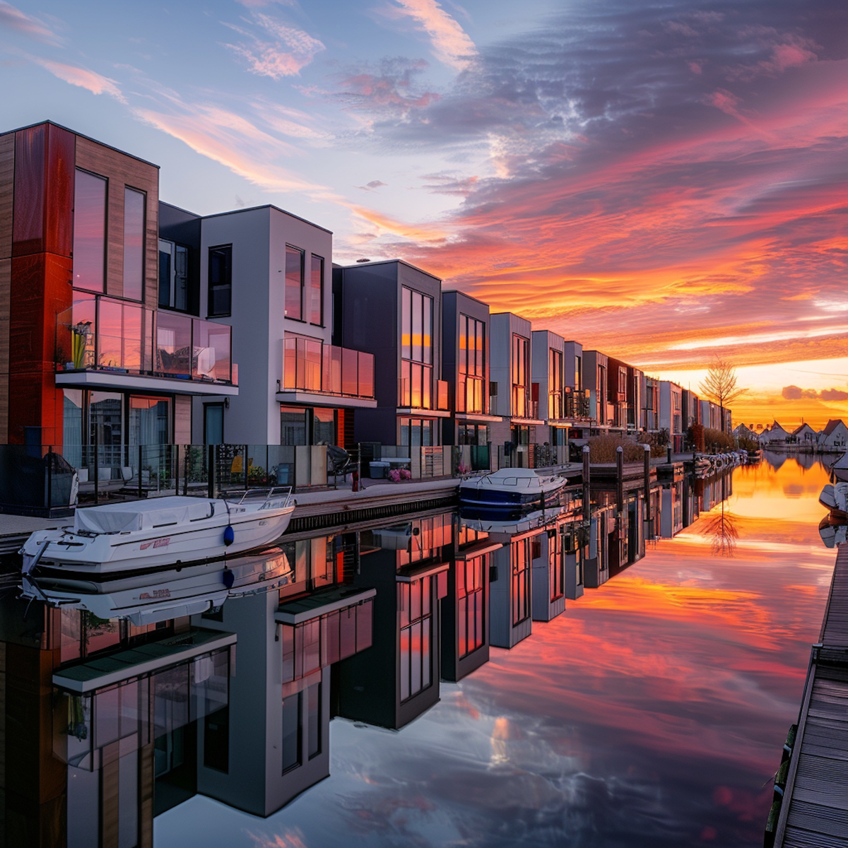 Modern condo townhome building